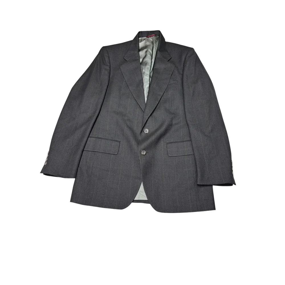 Jos. A. Bank Gordon Mens 39L 34X33 Wool Suit Grey‎ 2 Pc Micro Check 2 Button USA